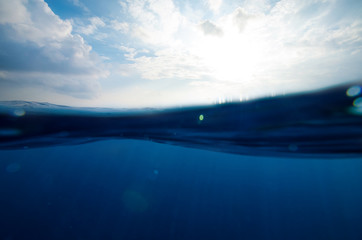 split underwater and sky background