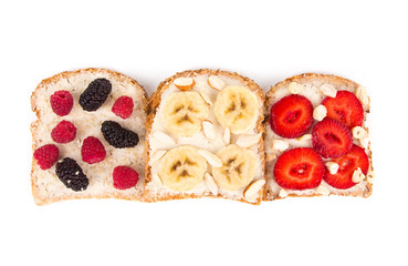 sandwich with fruits and berries