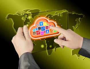 Cloud computing touchscreen interface