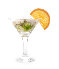 Fresh fruit in cream