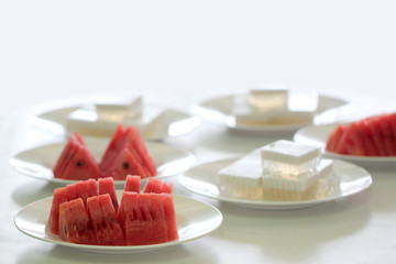 Red Watermelon and desserts.