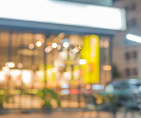 Coffee shop blur background with bokeh image.