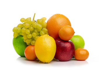 Composition with fruits isolated on a white