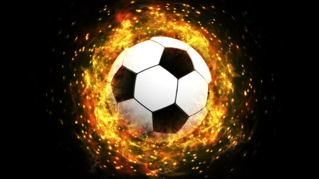 Fiery Soccer Ball Background