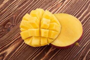Mango fruit on wood