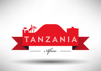 Tanzania Skyline with Typography Design