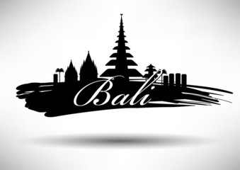 Fototapeta premium Bali Skyline with Typography Design