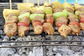 Bar-B-Q or BBQ grill of meat