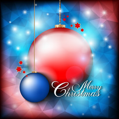 Christmas baubles on abstract background