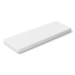 White slim paper box template.