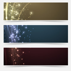 Bright magic shimmering headers collection