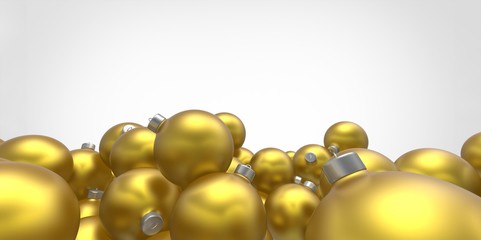 yellow 3D christmas balls tree globes