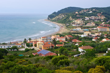 Fototapeta premium Agios Stefanos town in beautiful bay on Corfu island