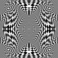 Design monochrome movement illusion checkered background