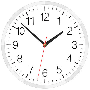 Vector clock placed on white