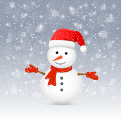 Snowman with Santa hat