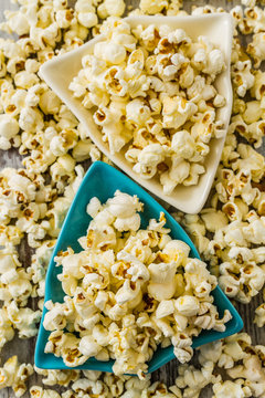 Pile of Popcorn in Plates, Texture and Background