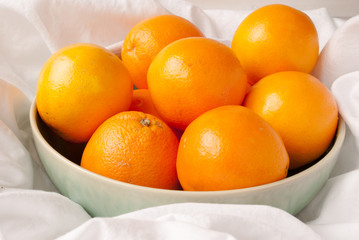 Many oranges in a plate