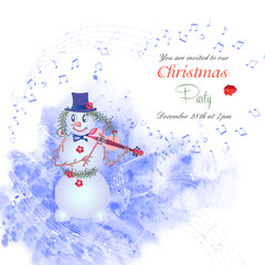 Christmas invitation with snowman-01