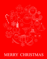 Fototapeta premium red Christmas symbols