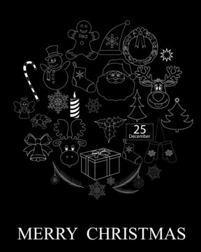black Christmas symbols
