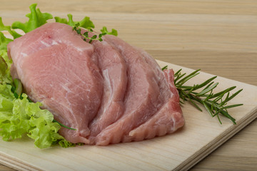 Raw pork schnitzel