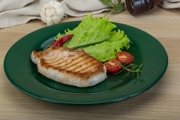 Grilled pork steak