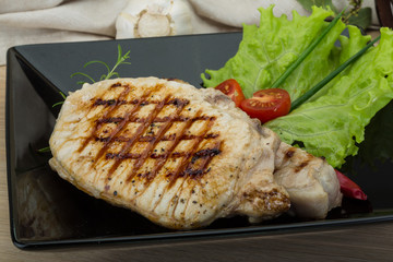 Grilled pork steak