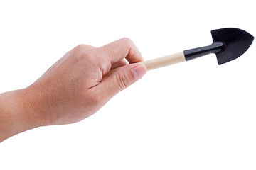 Hand planting tools isolated on white