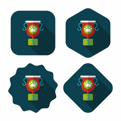 Pet dog champion flat icon with long shadow, eps10