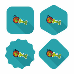 Pet tag flat icon with long shadow,eps10