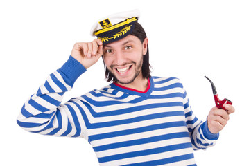 Funny sailor isolated on the white