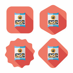 Pet dog food package flat icon with long shadow,eps10