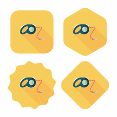 Pet dog lead flat icon with long shadow,eps10