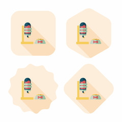 Pet water drinking flat icon with long shadow, eps10