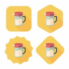 kitchenware tea pot flat icon with long shadow,eps10