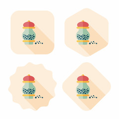 kitchenware pepper bottle flat icon with long shadow,eps10