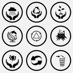 weather in hands, protection sea life, plant in hands, globe and