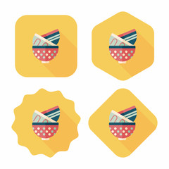 kitchenware bowl flat icon with long shadow,eps10