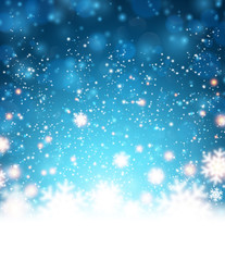Christmas background with fallen snowflakes.