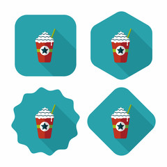 frappucino flat icon with long shadow,eps10