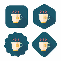 hot tea flat icon with long shadow,eps10