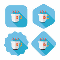 hot tea flat icon with long shadow,eps10