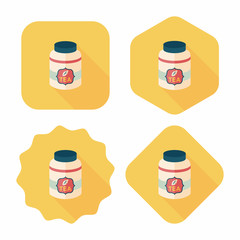 tea canister flat icon with long shadow,eps10