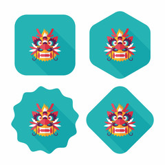 Chinese New Year flat icon with long shadow,eps10,The dragon and