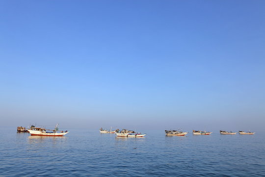 Traditional Arabic fishing boats