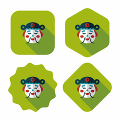 Chinese New Year flat icon with long shadow,eps10, God of wealth