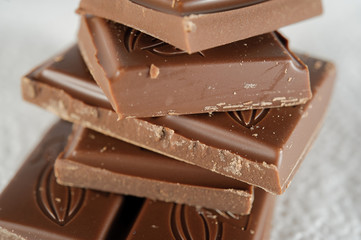 pieces of chocolate closeup