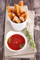 french fries and ketchup