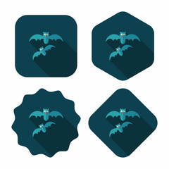 Halloween bat flat icon with long shadow,eps10